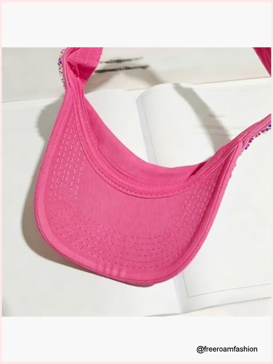 Rhinestone Sun Visor Hat with Heart Sunglasses Set main image 6